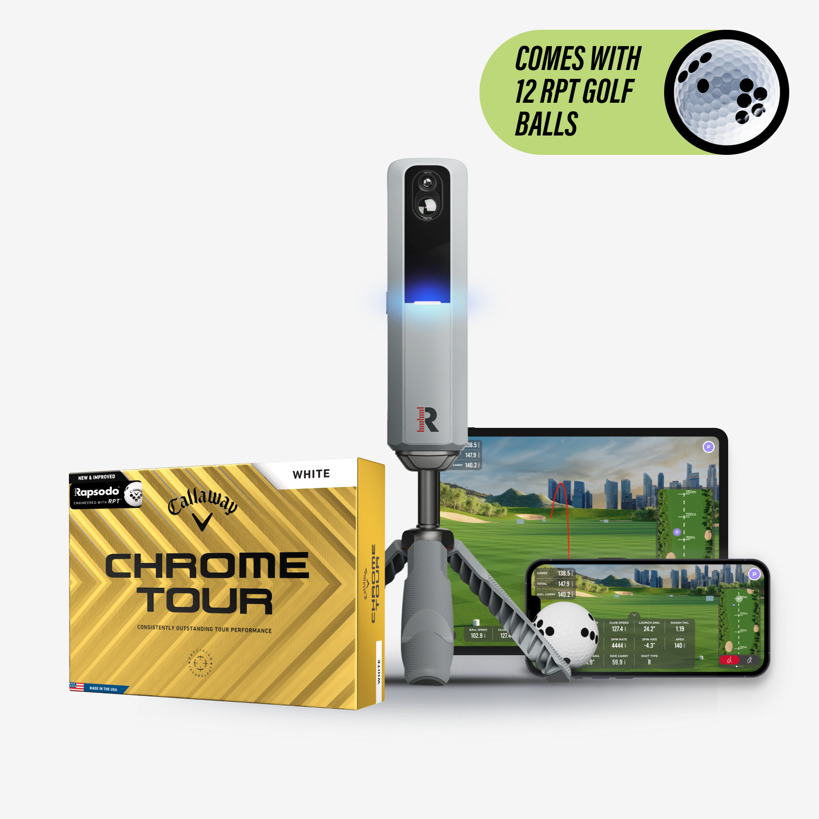 Rapsodo® MLM2PRO Golf Launch Monitor + Callaway Holiday RPT Bundle