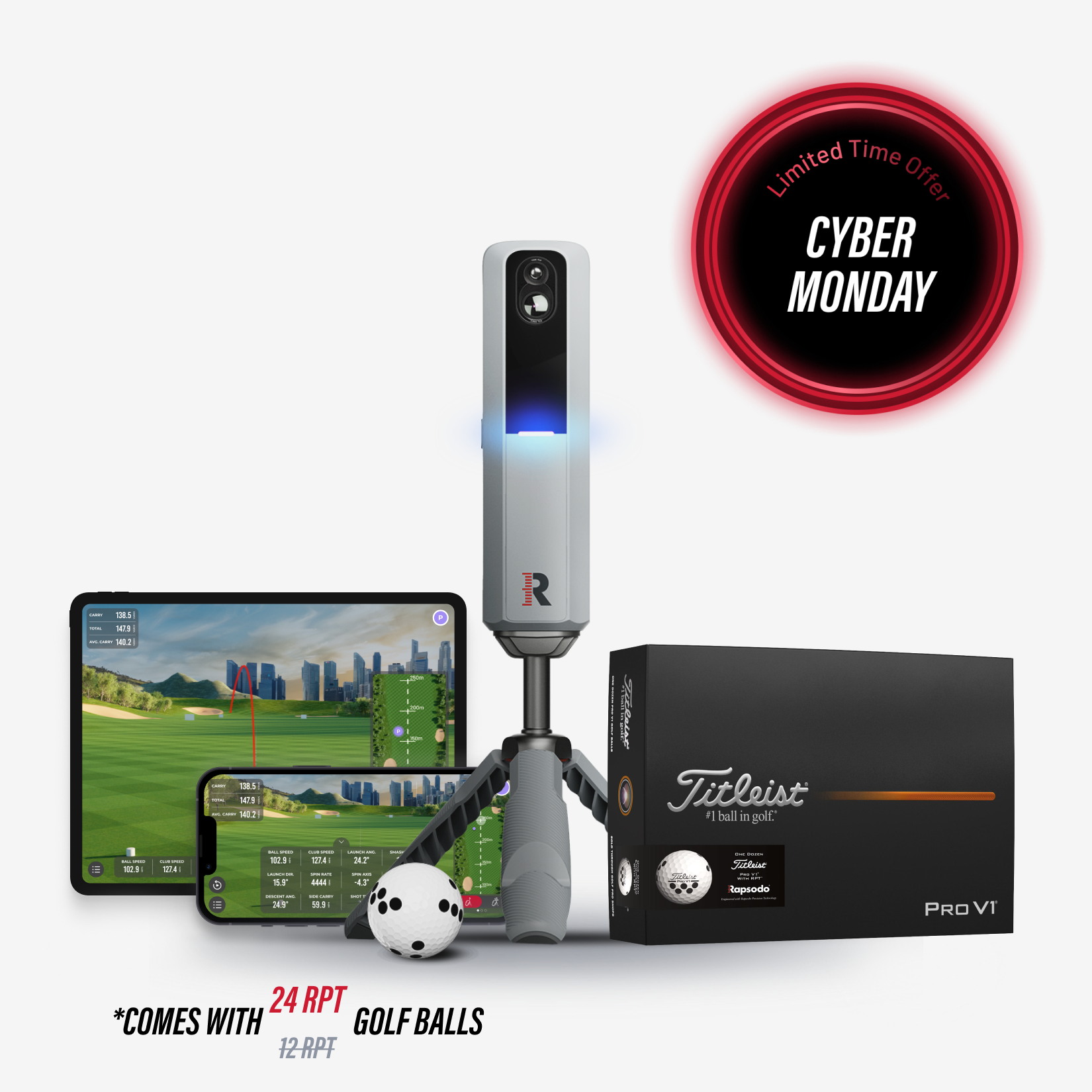Rapsodo® MLM2PRO Launch Monitor + Titleist Holiday RPT Bundle