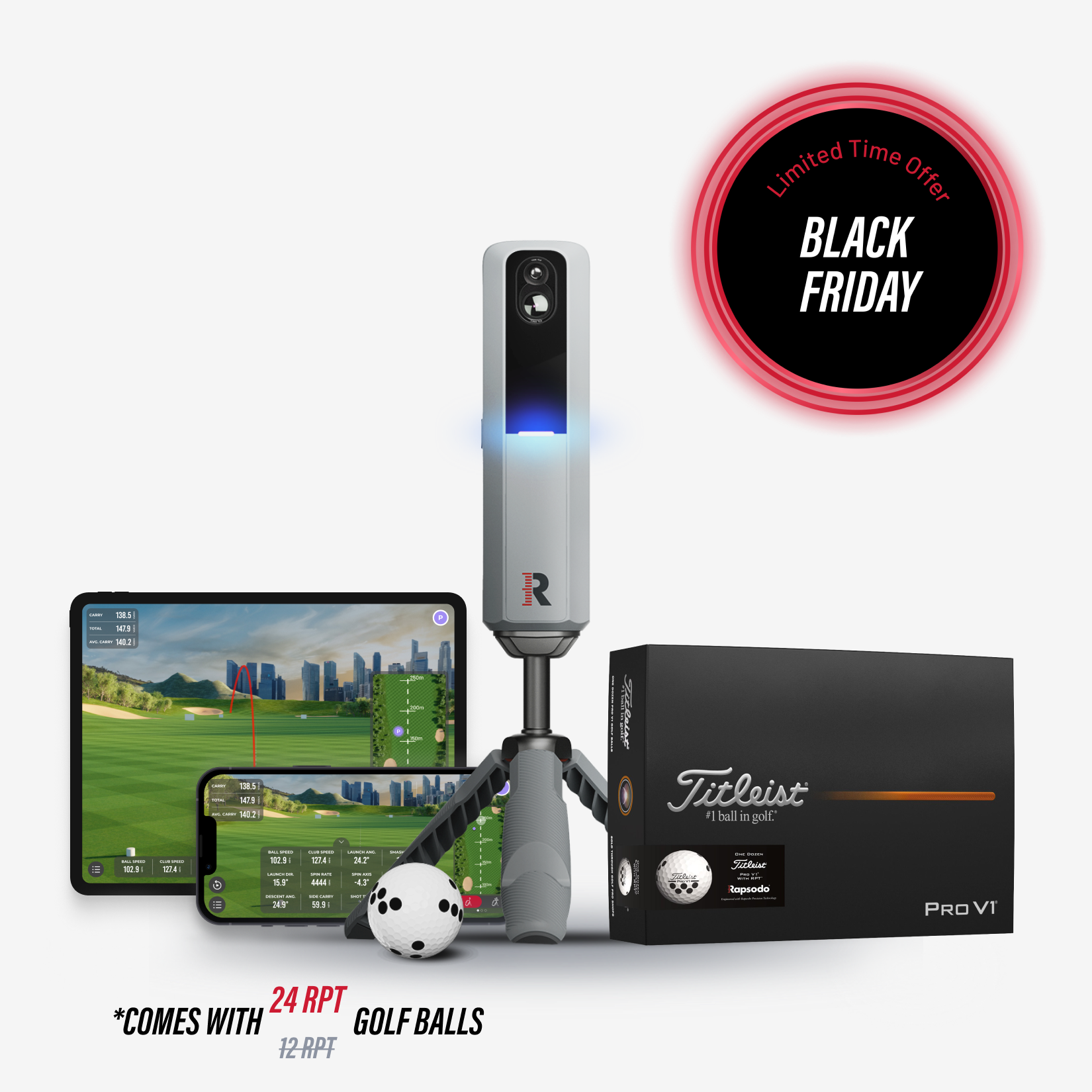 Rapsodo® MLM2PRO Launch Monitor + Titleist Holiday RPT Bundle