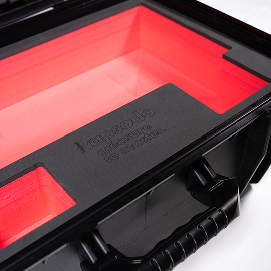 Interior compartment of Travel Case to store your Rapsodo device